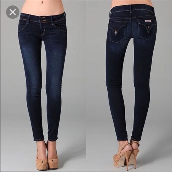 HUDSON Women s Collin Flap Geno Dark Wash Skinny Jeans Size 25