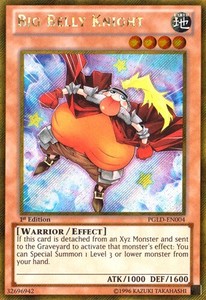 Big Belly Knight - PGLD-EN004 - Gold Secret Rare - 1st Edition x3 - Lightly Play