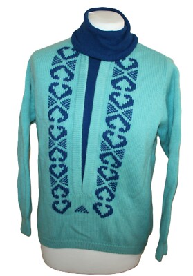 100% WOOL SHORT VINTAGE ladies COLLAR JUMPER MORE LIKE size 40 , 56CM!