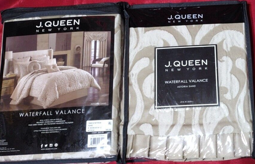 J Queen New York Astoria sand Waterfall Valance 49 W x 33 L Astoria Sand (4)