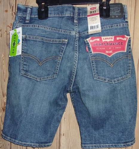 LEVI'S #511 Slim Blue Jean Shorts Boy's Size: 12 Husky $44 NWT - Picture 2 of 2