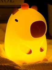 LED Capybara Night Light Kids Silicone Bedside Lamp Timing Dimming Rechargeable