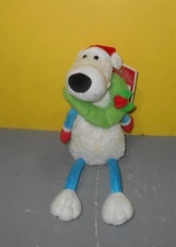 8" Animal Adventure Sitting Polar Bear Bean Plush Cristmas Wreath Around Neck