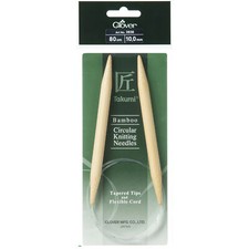 Clover Knitting Pins: Circular: Fixed: Takumi Bamboo: 80cm x 10.00mm 3