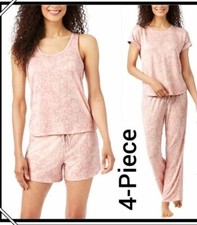 Lucky Brand Ladies' Hacci 4-piece Pajamas Lounge Sleepwear - PINK Size: XS NWT