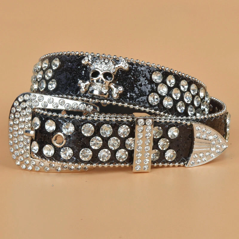 Western Rhinestone Belt Cowgirl Cowboy Crystal Studded Bling Belt