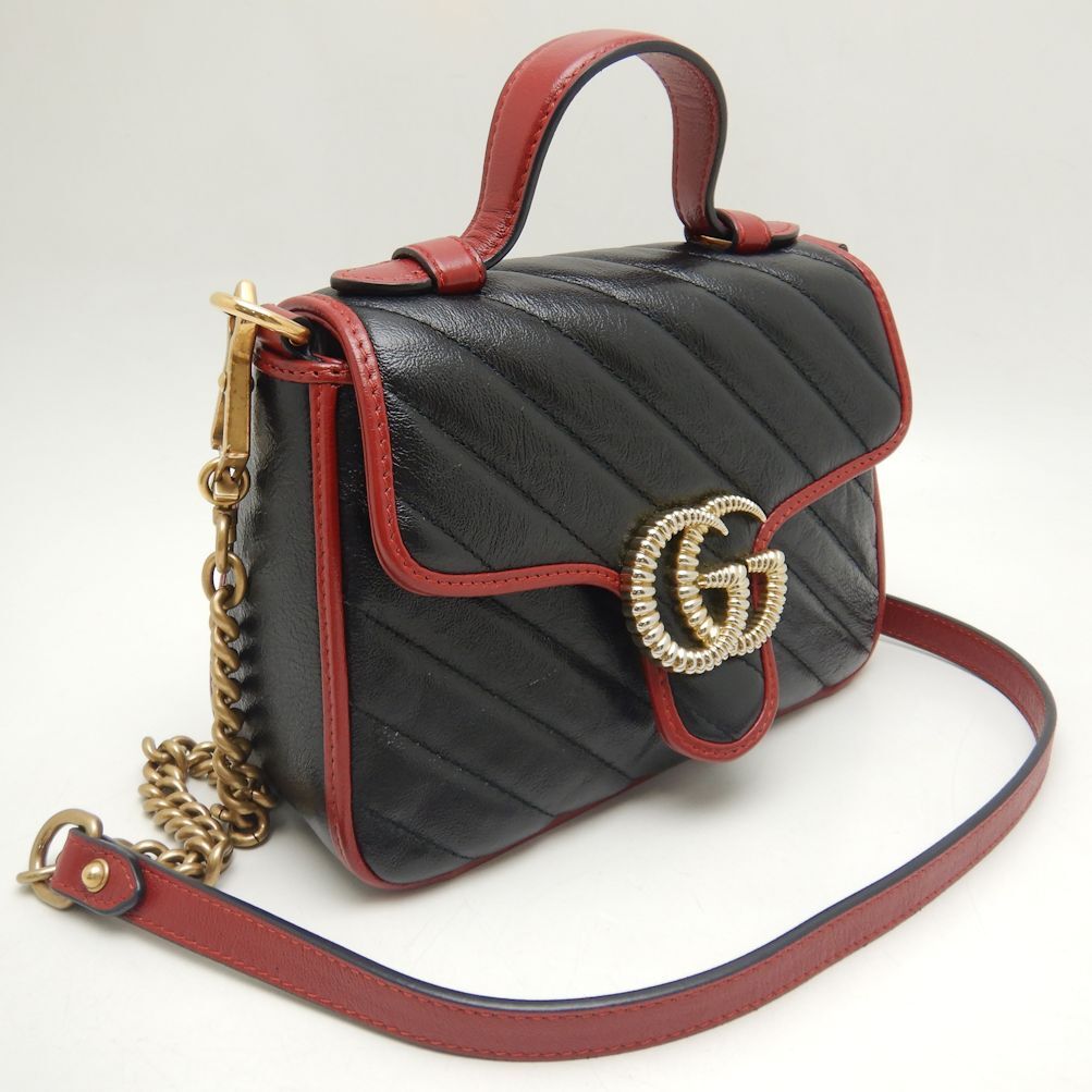 【送料込み】SALE!!Gucciグッチ♪583571 Gucci Mini Top Handle Bag 583571 Handbag Gg Marmont Quilted