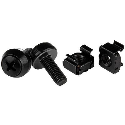 StarTech.com M6 x 12mm - Schrauben und Käfigmuttern - 100er Pack - Schwarz