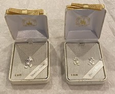 Disney Parks Sterling Silver .925 Mickey Mouse Pendant Necklace Earrings in Box