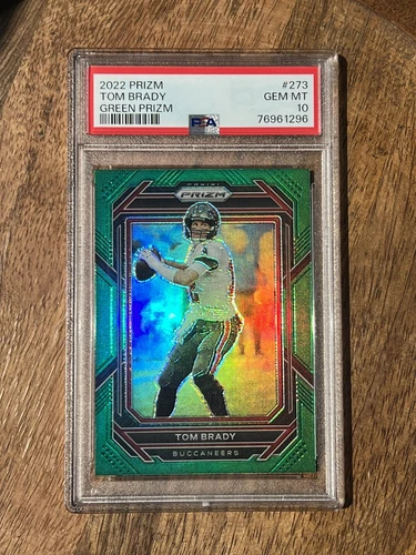 2022 Panini Prizm TOM BRADY GREEN PRIZM PSA 10 GEM MINT FINAL SEASON GOAT! 🐐🐐