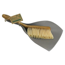 Image of JVL Bamboo Dustpan and Bristle Brush Set, Natural