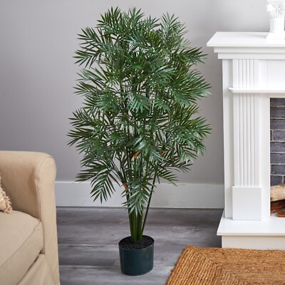 4' Parlor Artificial Palm Tree w/142 Lvs Home Decor (Real Touch). Retail $94