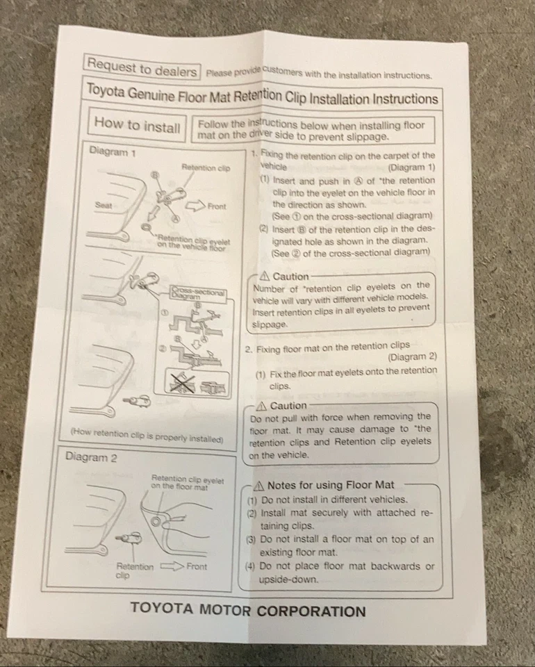 90-11 LEXUS LS400 LS430 LS460 Q=2 CLIP ALFOMBRA CLIP NUEVO OEM Foto 2 de 2