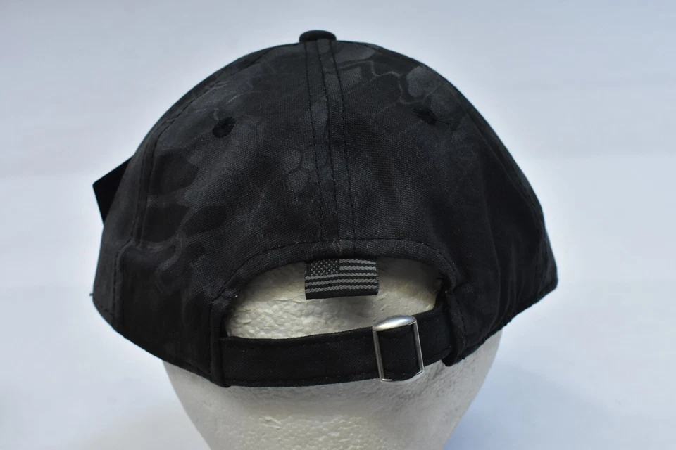 Kryptek Black Camo Outdoor Cap Grand Special Typhon Tactical US Flag Hat OS - Image 3 of 4