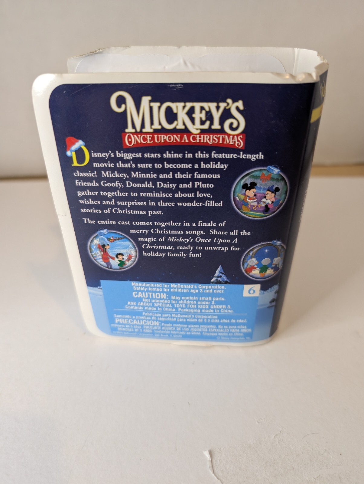 2000 Mickey's Once Upon a Christmas McDonalds Happy Meal Toy Mickey W/ Box
