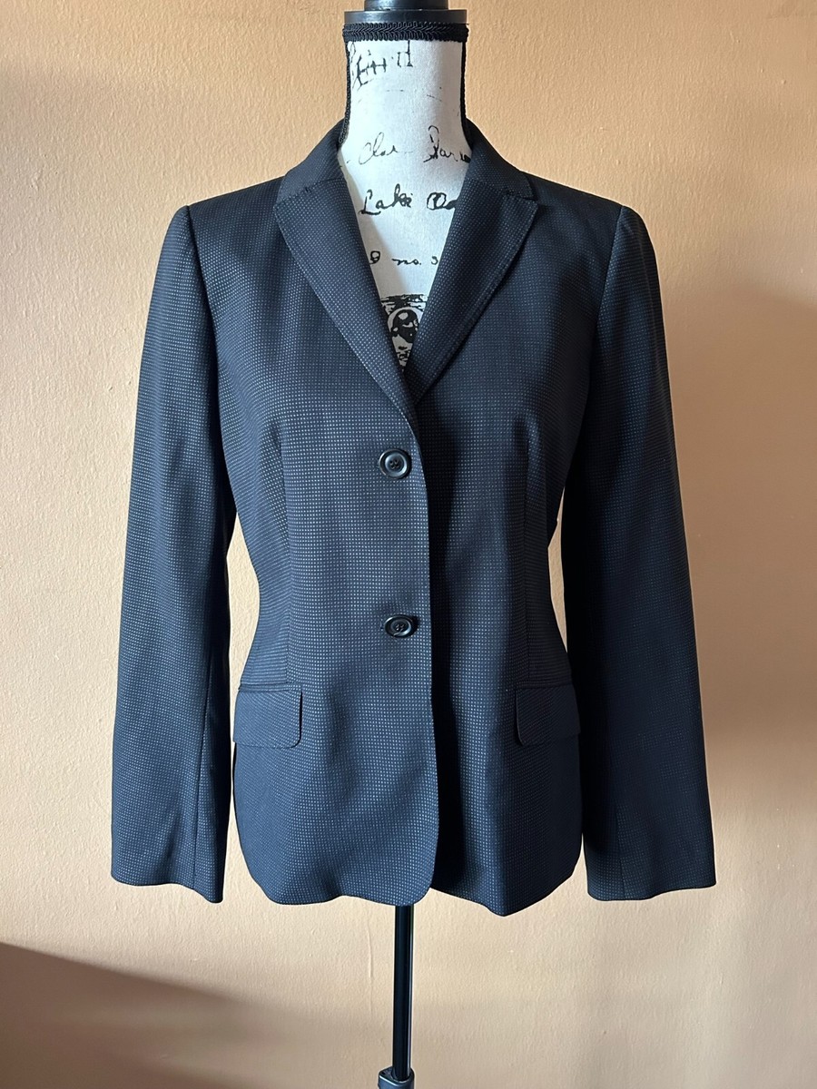 Blazer Piazza Sempione Noir Rayures - Laine Pure - Taille 42/6 - Très Bon état