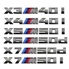 Grey Emblem for BMW X3M X4M X5M X6M X7 M Power Emblems Badge 40i 40d 50i 50d 60d