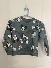 Disney Baby Mickey Mouse Donald Duck Dark Green Sweatshirt Pullover Size 7