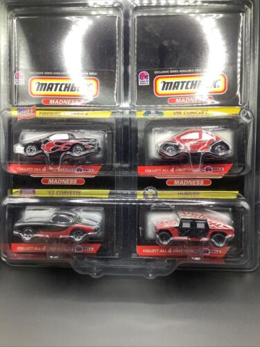 1998 Matchbox Madness Taco Bell Complete Set of 4 Cars W/protector