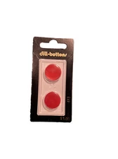 Vintage Dill Buttons Red  Size 11/16 (18mm) 613