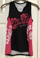 Zoot Triathlon Tank Kona Hawaii Womens Sz S Hot Pink Black Shelf Bra 2013 VGUC