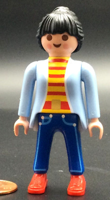 Playmobil Woman City Life Blue Jacket Jeans Red Sneakers Modern Figure E33