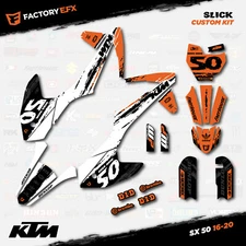 White & Orange Slick Racing Graphics Kit fits 16-23 KTM 50sx 50 sx Decal Sticker