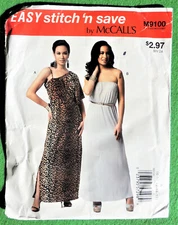 McCall's Pattern #M9100 Pullover Dress 2 Styles Misses' Size 8-16 c2015 New