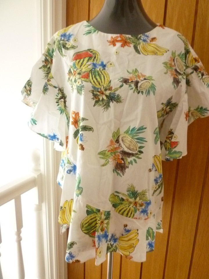 WOMENS TROPICAL PRINT TOP FROM ZARA SIZE MEDIUM NEW WITH TAG eBay