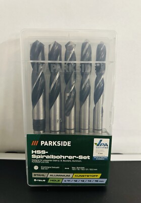 Parkside HSS Spiralbohrer f. unleg. Stahl, Alu, Kunststoff & Holz Bohrer 