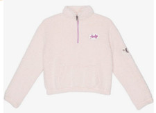 Hurley Girl's 1/2 Zip Sherpa Sweatshirt Arctic Pink, L 12-14 Big Kids 