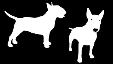 Bull Terrier Dog 5" White Vinyl Decals Car Truck Windows Laptop Camper RV SUV