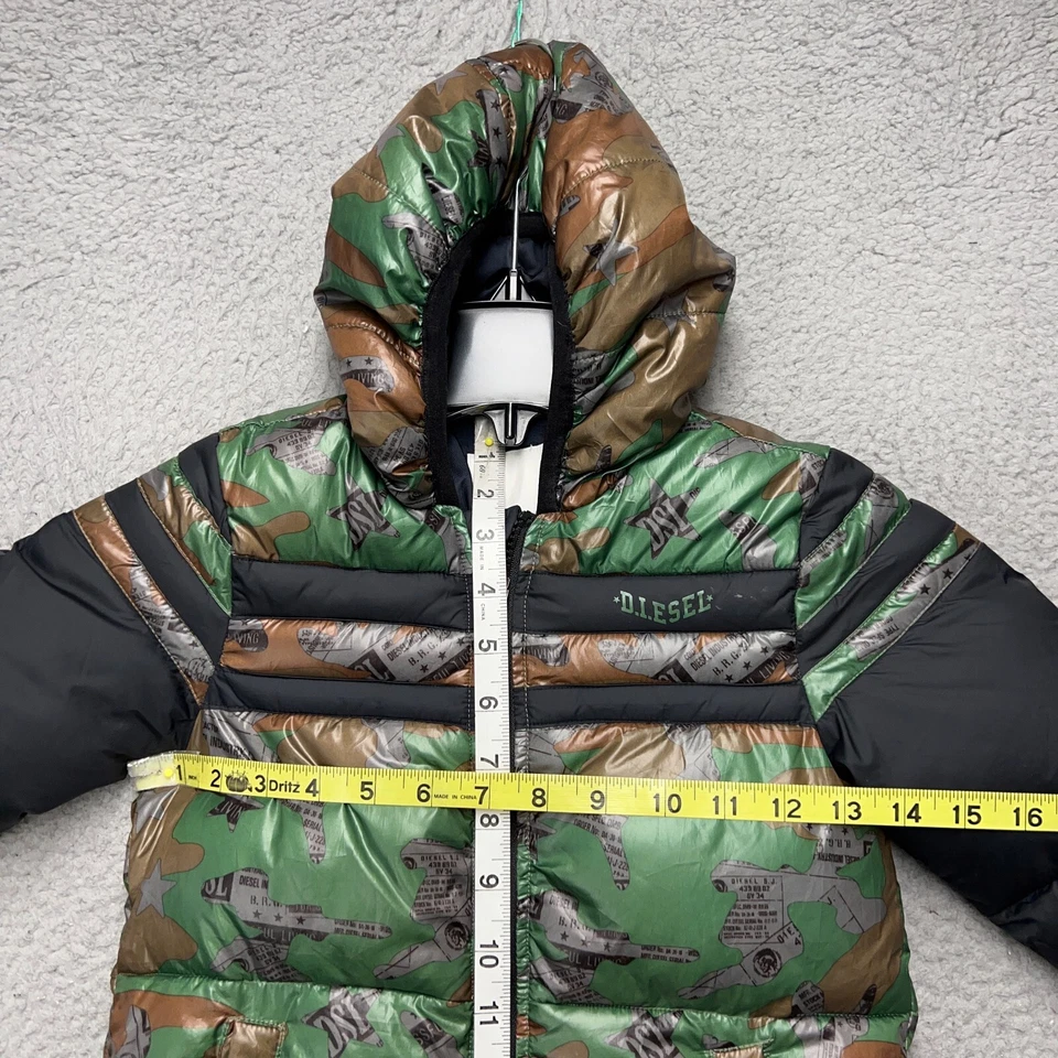 Diesel Snow Suit Baby 18 Mos Green Camo Full Zip Hooded Outdoor Winter Insulated - Image 2 of 4