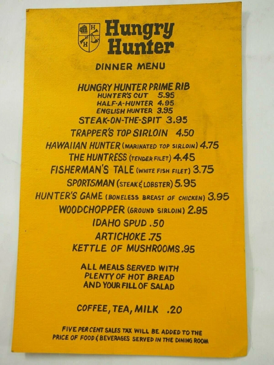 Hunter 2024 s menu
