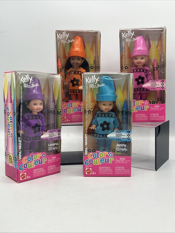 MTB- Lot Of 4 Special Edition Color Mattel Barbie Doll NIB w/ Crayons