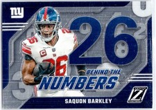 2023 Panini Zenith #26 Saquon Barkley Behind the Numbers Blue