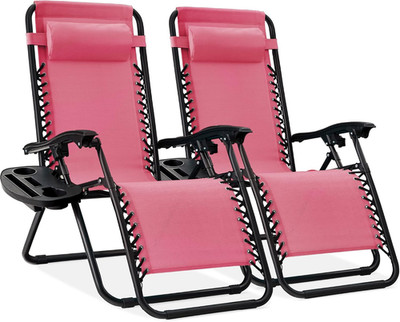Best Choice Products Set of 2 Adjustable Steel Mesh Zero Gravity Lounge Chair Re