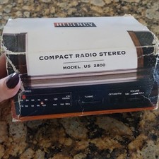 Regency US 2800 Compact Radio Stereo AM/FM Wired Brown Black AC Power Adapter