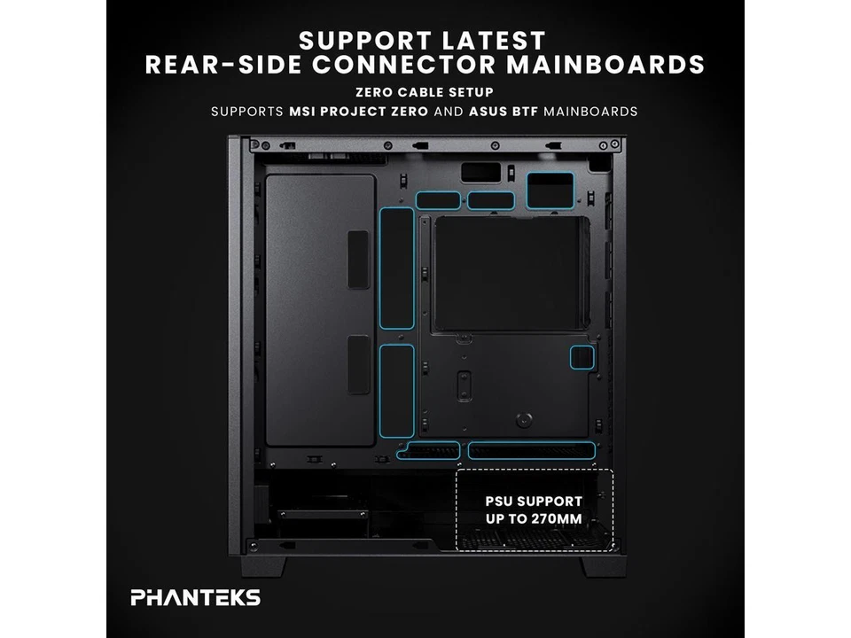 Phanteks XT Pro Silent, Mid-Tower Gaming Chassis, 3x M25-120 Black Fans - Image 4 of 4