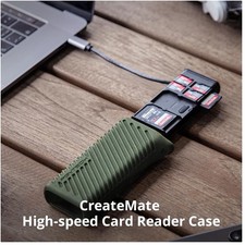 Multi-Functional Memory Card Case with SD Reader - Green