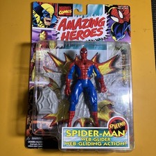 NIB 1997 Toy Biz AMAZING HEROES SPIDER-MAN with WEB GLIDER Marvel Comics