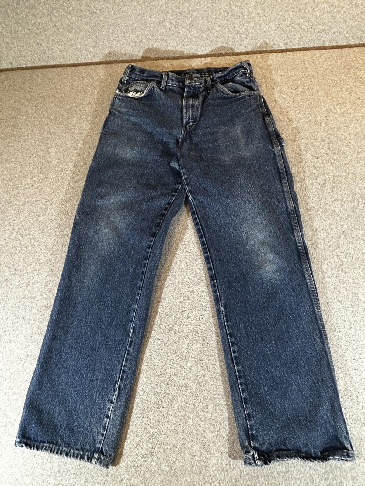 Mens 32x32 Relaxed Baggy Carpenter Workwear Blue Grunge Y2k 
