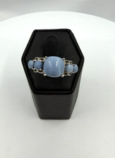 925 DJ Larimar 3 Stone Ring Size 7 5.2 grams