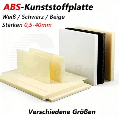 ABS Kunststoffplatte Zuschnitt Weiß Schwarz Beige Stärken 0,5-40mm DIY Modellbau - Bild 1 von 4