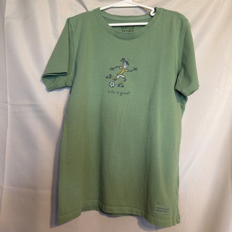 Good Kids by LIFE IS GOOD Soccer Green SS T-Shirt Girls Size Size L (10)