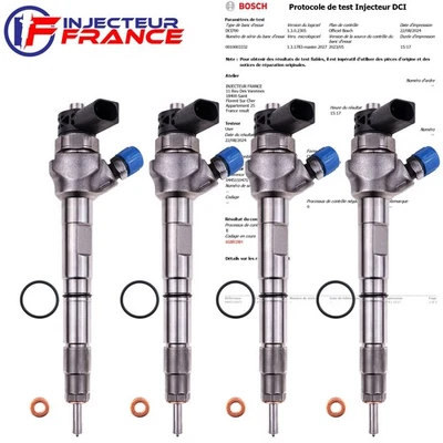 4x 0445110471 04L130277AE Bosch Injecteur Audi Seat Skoda VW 2,0 TDi 0986435257 - Photo 1/4