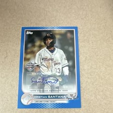 Topps Pro Debut Cristian Santana Flying Tigers #PD-127 Blue Auto /150