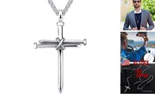 Isaiah 41:7 Cross for Car Rearview Mirror Hanging Pendant Cross Necklace Silver