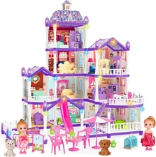 *NEW* Barbie Dreamhouse, 4-Story 10 Rooms Doll House with 2 Dolls Toy Figures