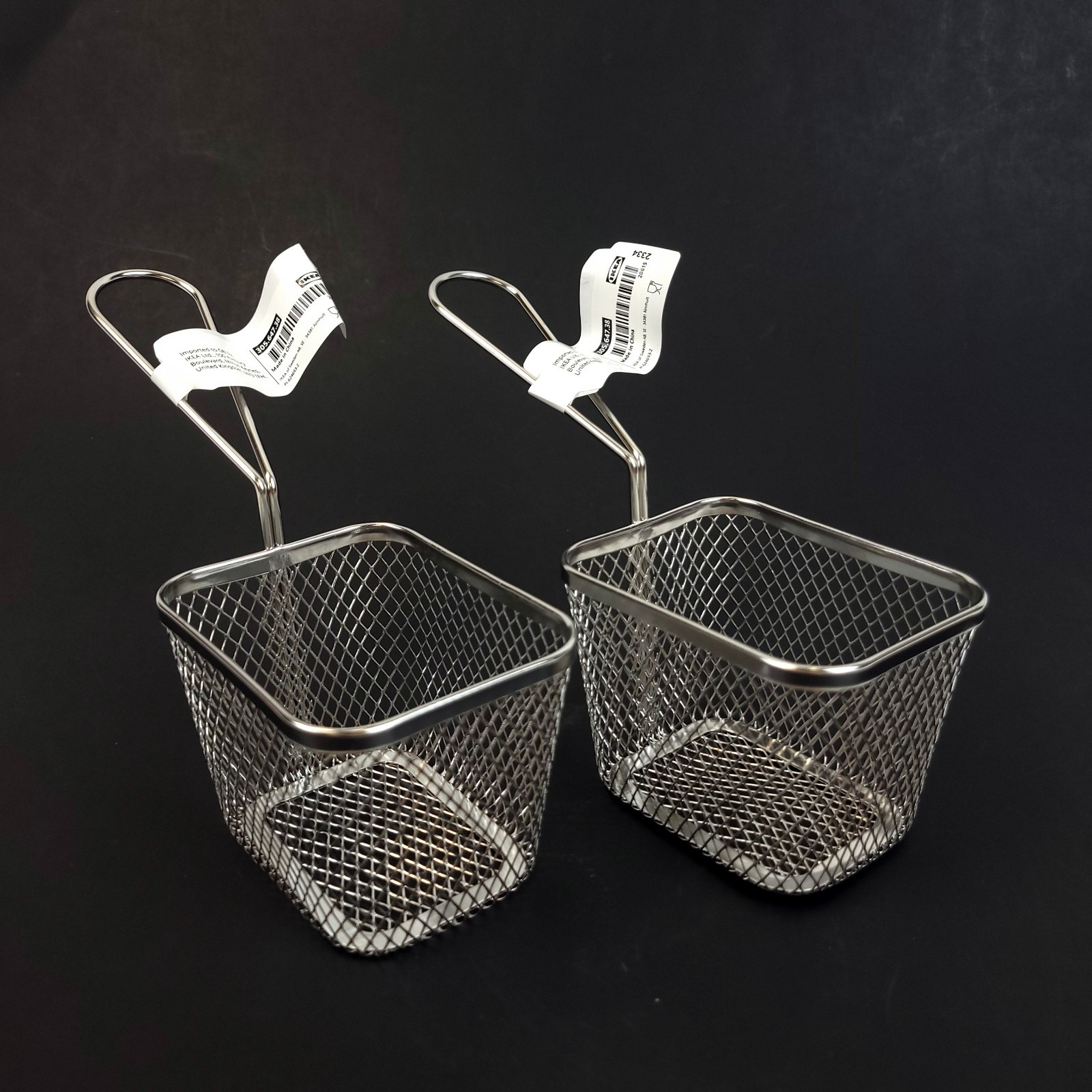 (Lot of 2) IKEA GRILLTIDER Serving Basket Stainless Steel 3.75...